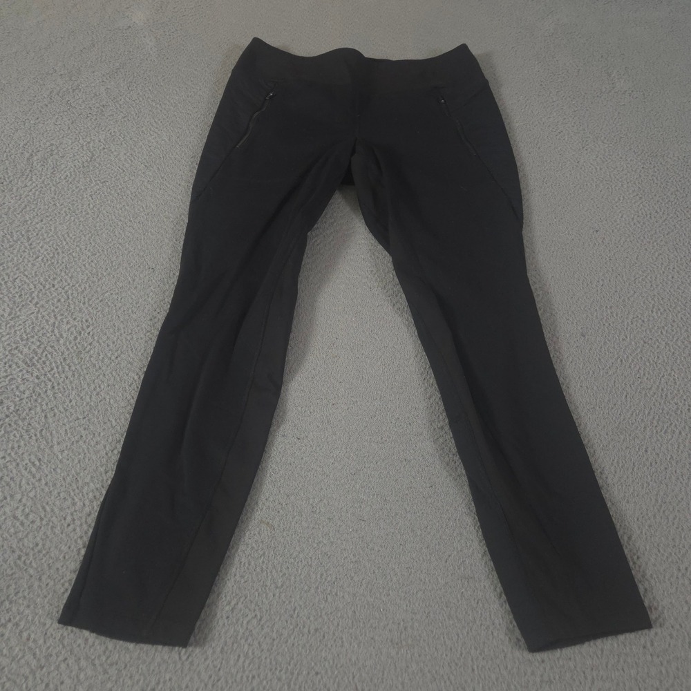 Athleta Leggings Womens L Black Peak Hybrid Fleece Tight Nylon Zipper Pockets
